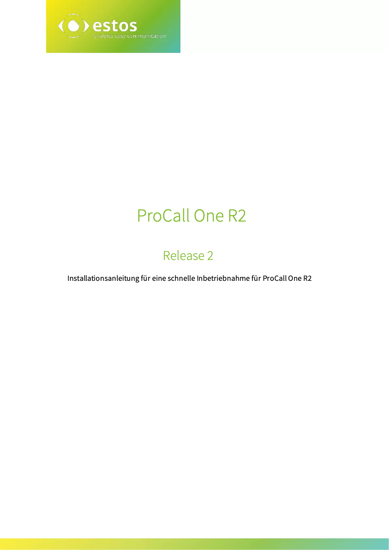 Página 1 del manual Manual de usuario Estos ProCall One R2 25U