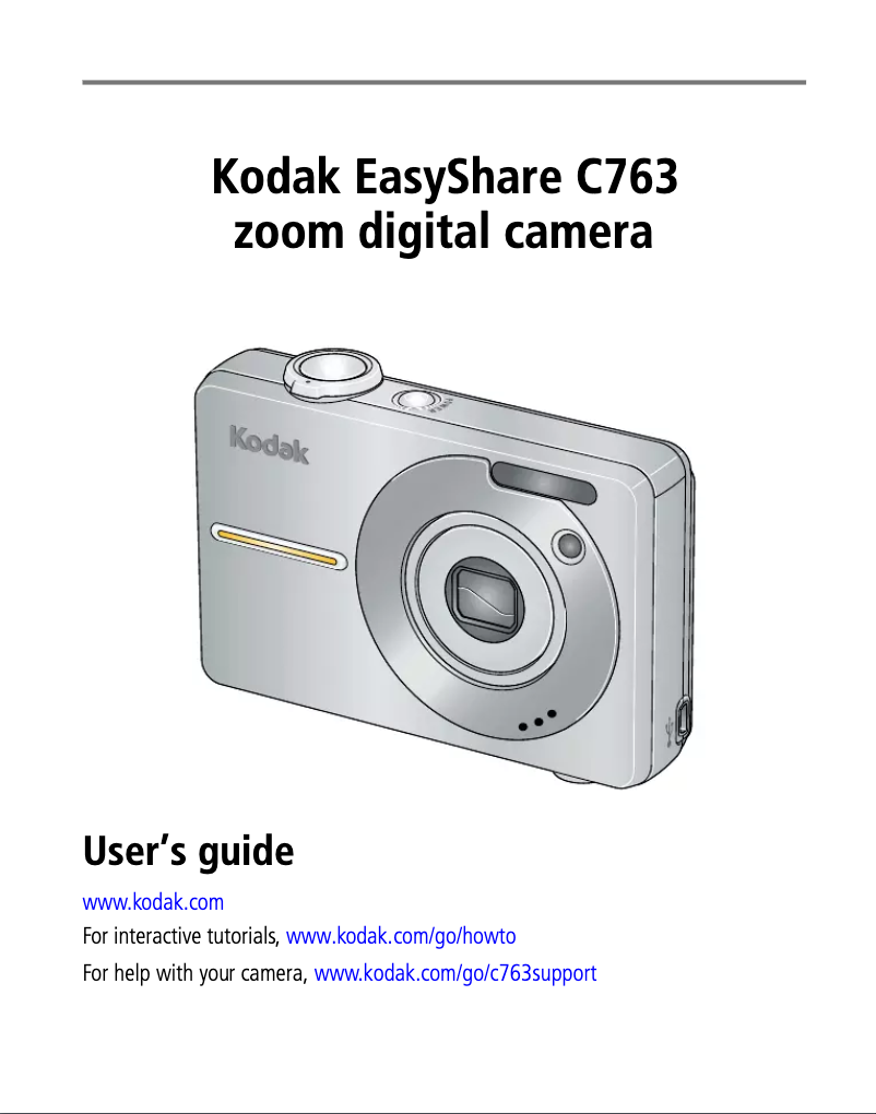 Imagen de la primera página del manual del dispositivo EasyShare C763