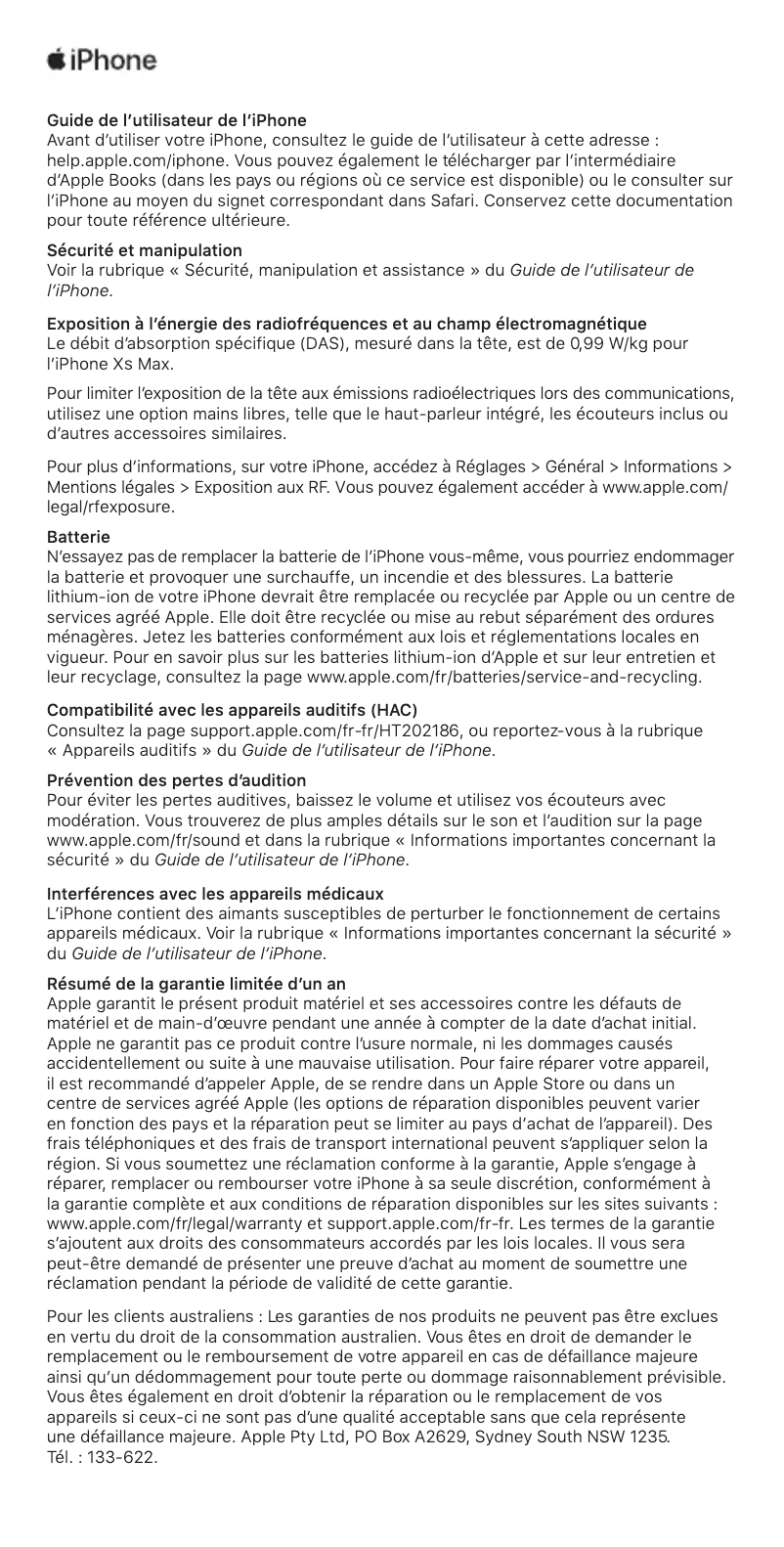 Página 1 del manual Manual de usuario Apple iPhone XS Max