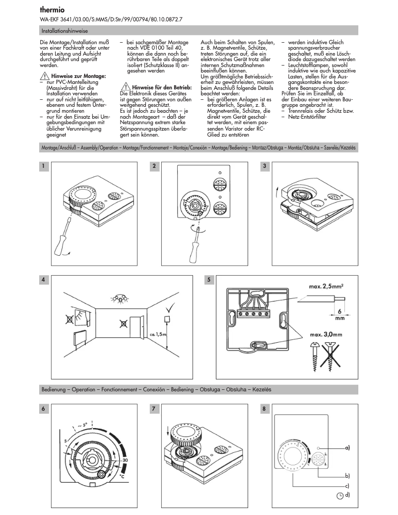 Imagen de la primera página del manual del dispositivo Thermio 102