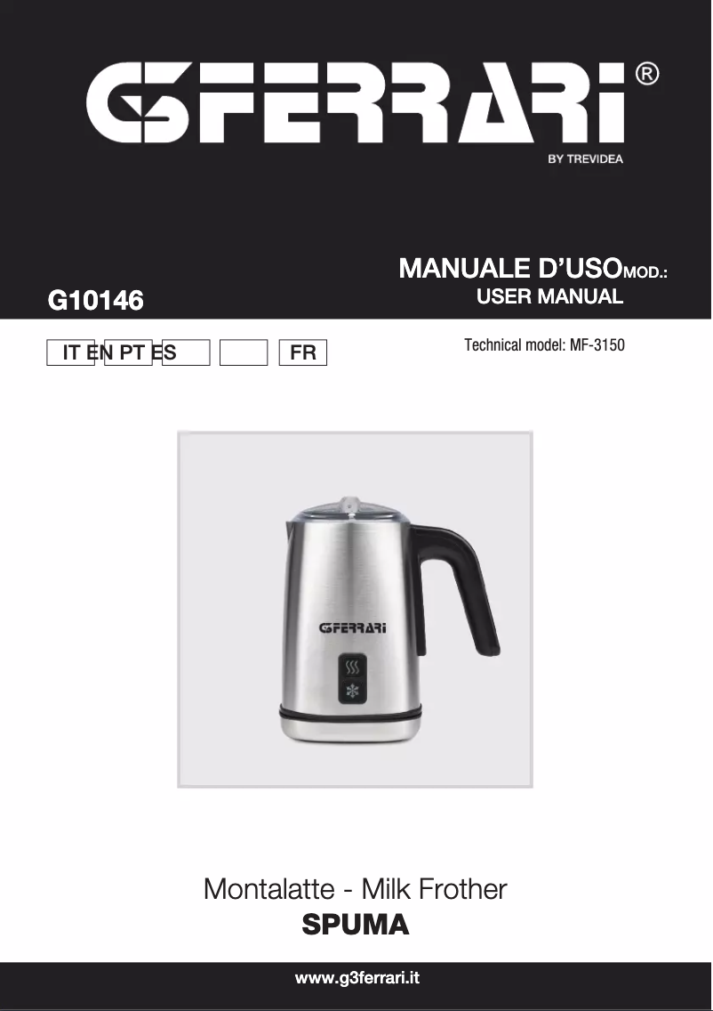 Imagen de la primera página del manual del dispositivo Spuma G10146