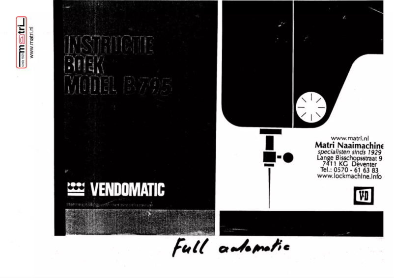 Página 1 del manual Manual de usuario Vendomatic B 795