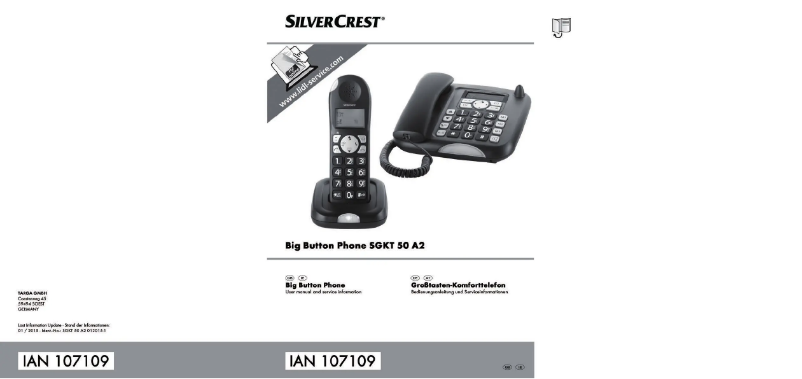 Página 1 del manual Manual de usuario SilverCrest Big Button Phone SGKT 50 A2