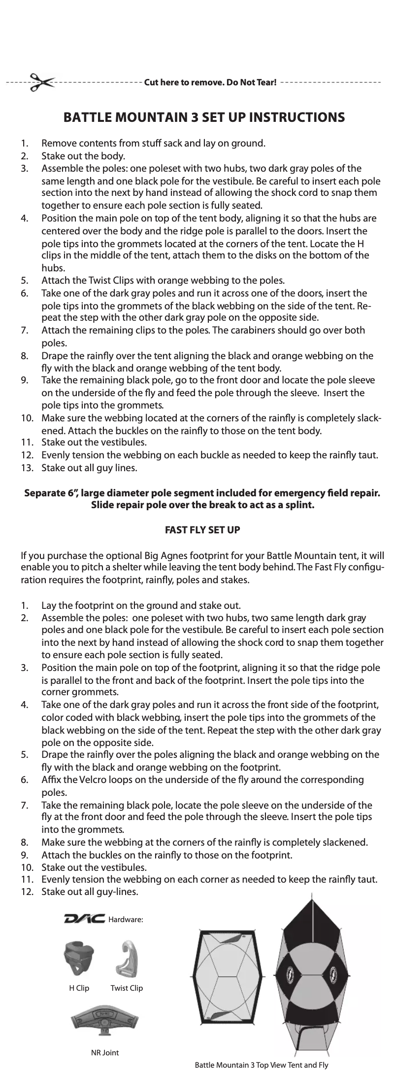 Página 1 del manual Manual de usuario Big Agnes Battle Mountain 3