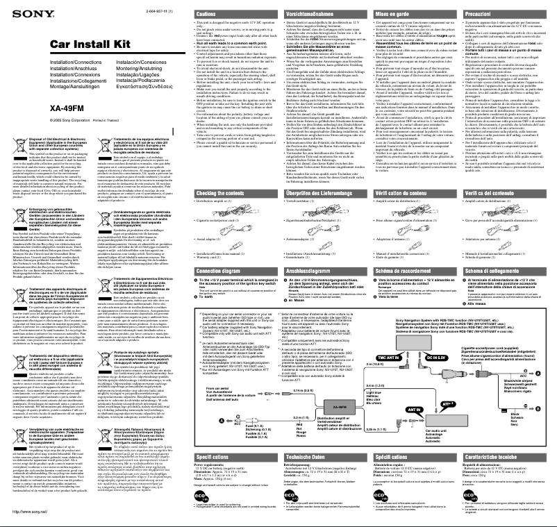 Imagen de la primera página del manual del dispositivo XA-49FM