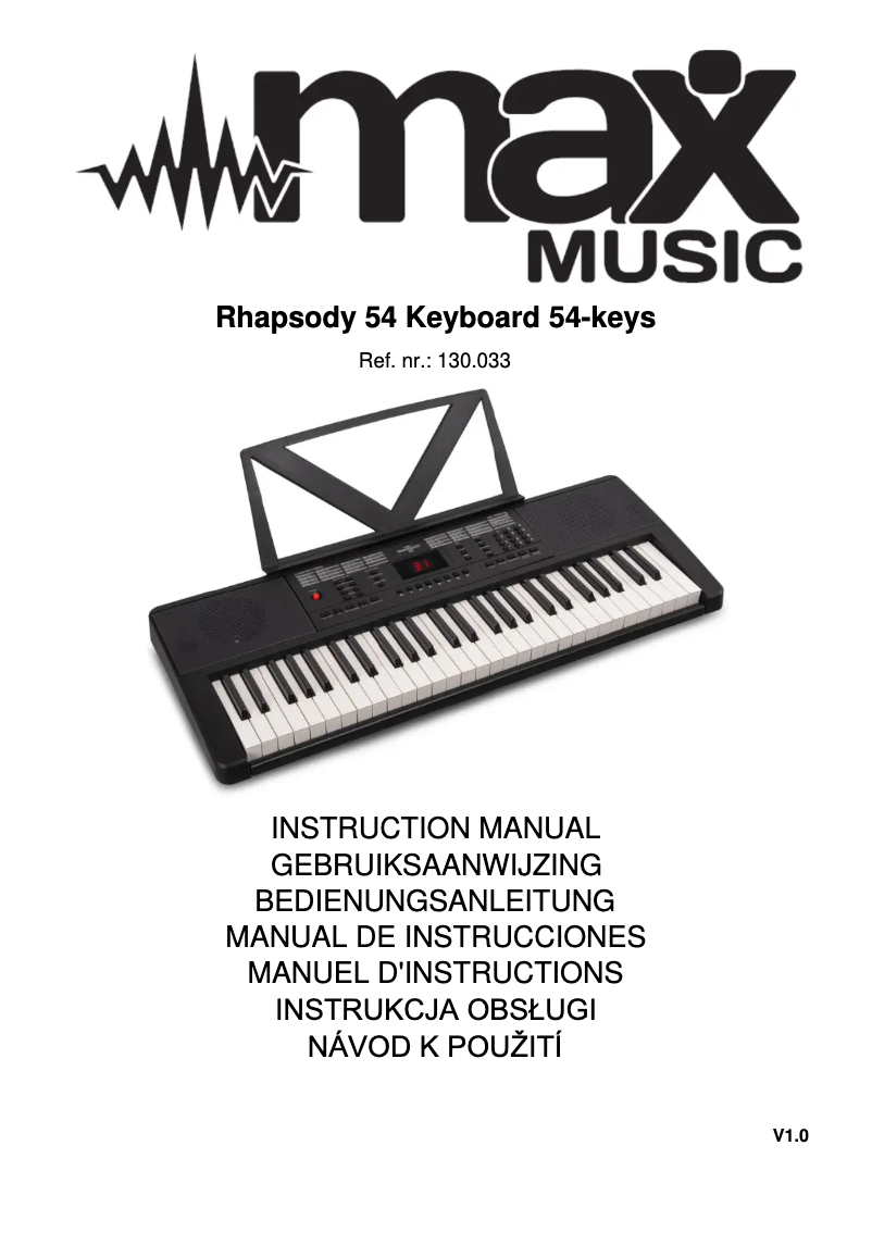 Imagen de la primera página del manual del dispositivo Rhapsody54