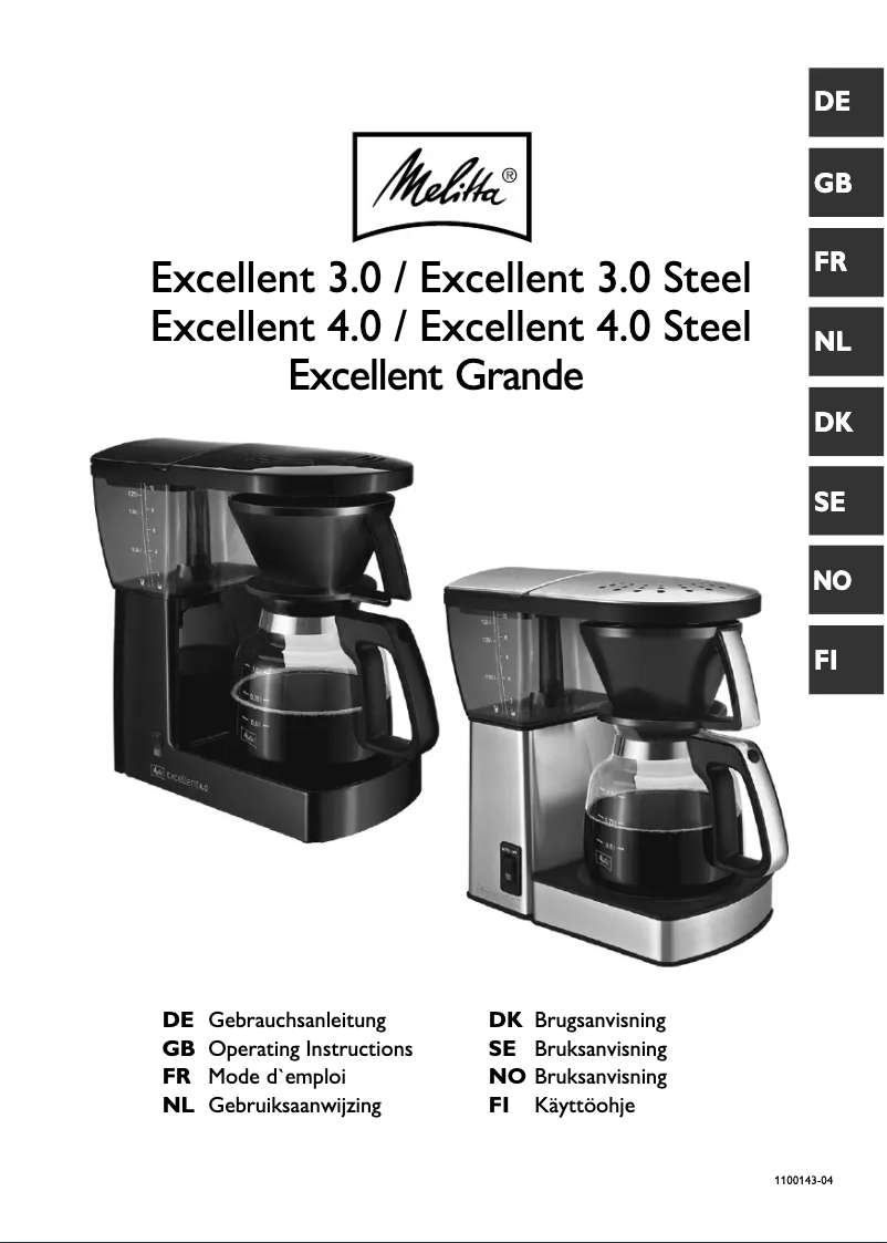 Página 1 del manual Manual de usuario Melitta Excellent 3.0