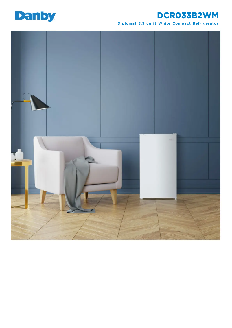 Página 1 del manual Ficha técnica Danby DCR033B2WM