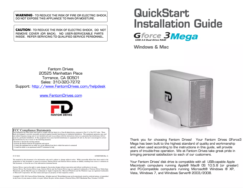 Imagen de la primera página del manual del dispositivo Gforce3 MegaDisk