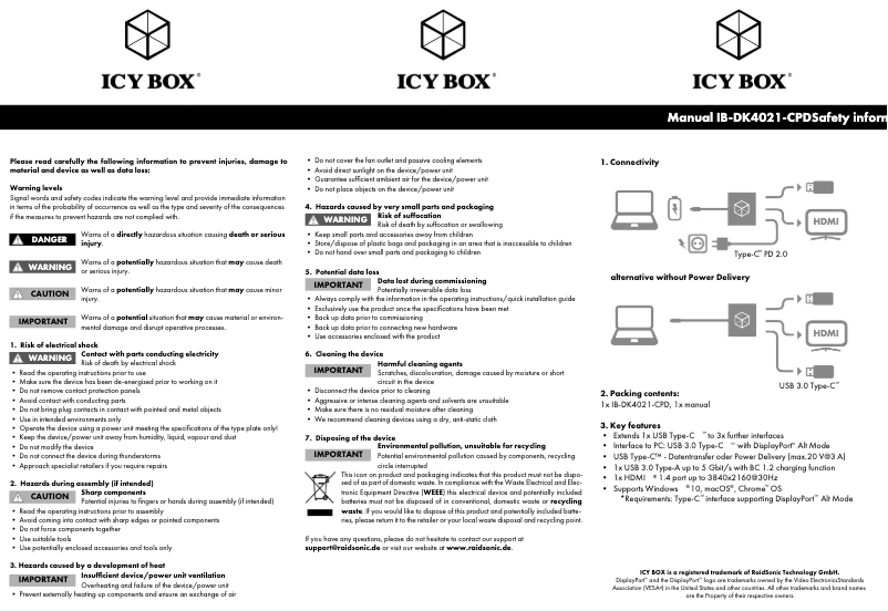 Imagen de la primera página del manual del dispositivo IB-DK4021-CPD