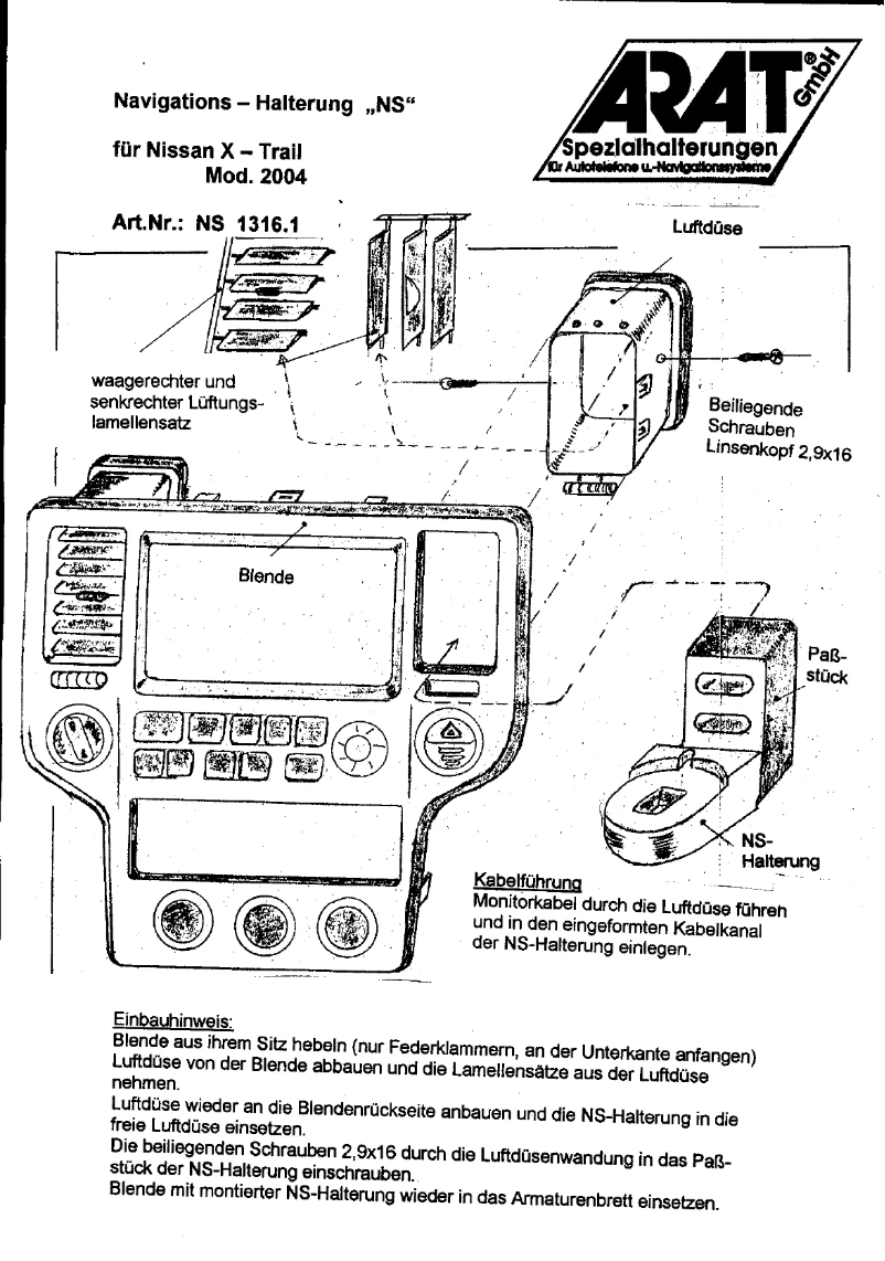 Página 1 del manual Manual de usuario Arat NS1316.1