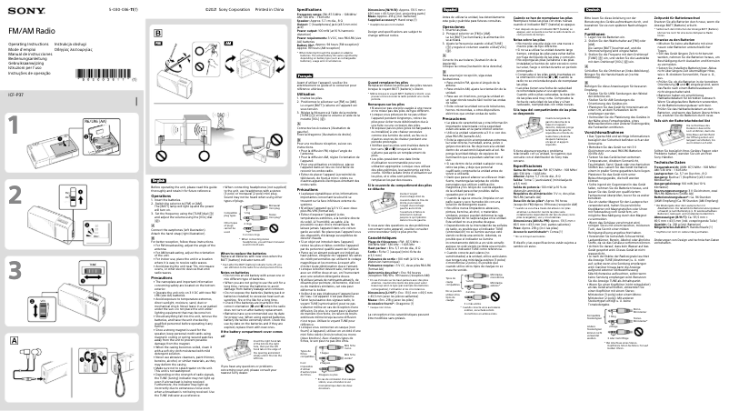 Página nº 1 - Manual de usuario Sony ICF-P37