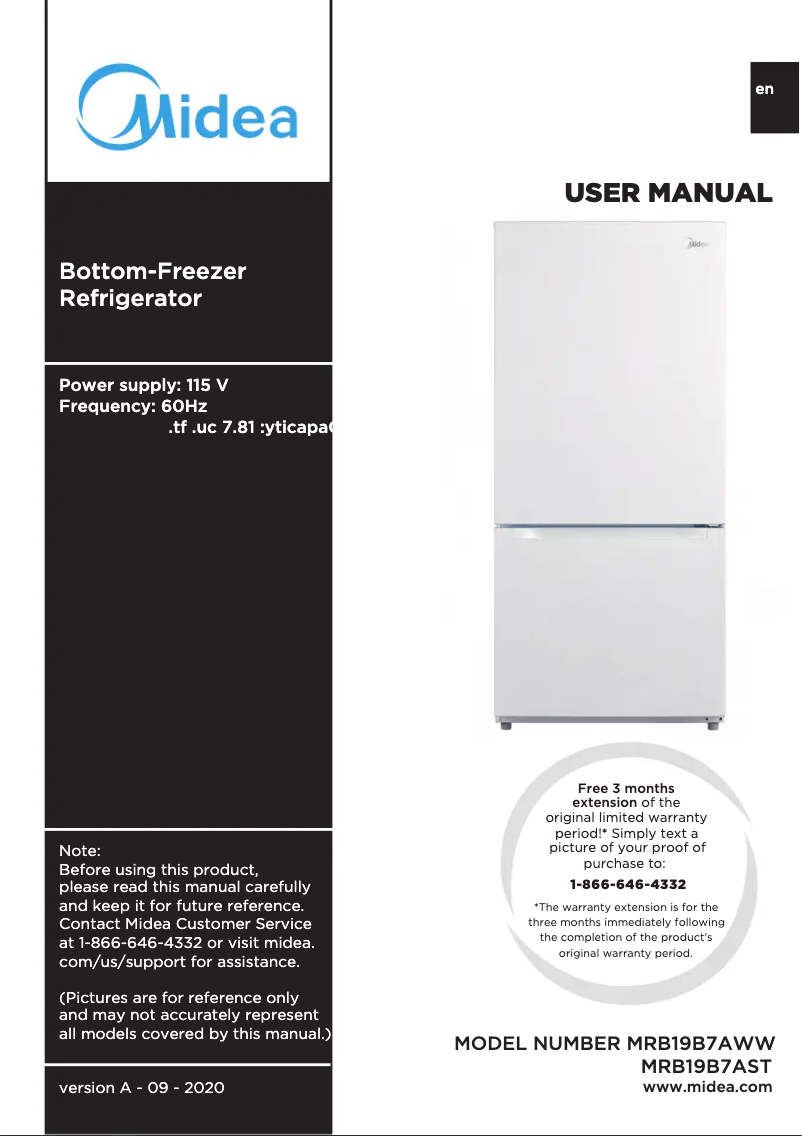 Imagen de la primera página del manual del dispositivo MRB19B6AST