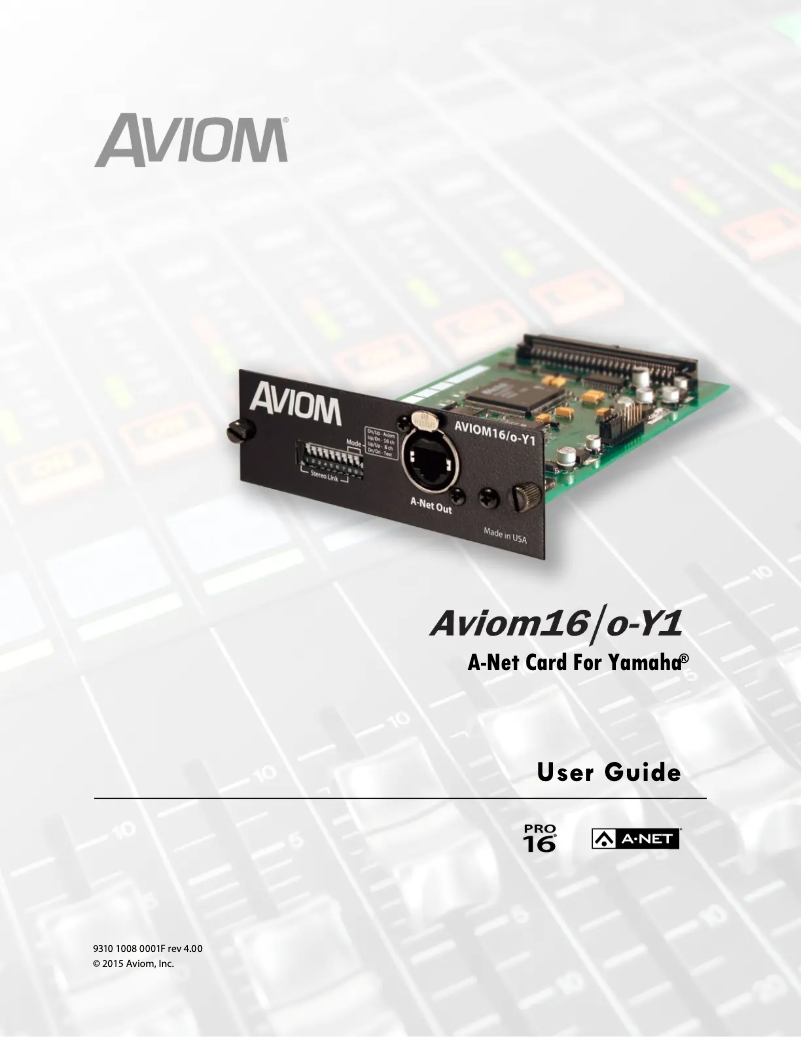 Página nº 1 - Manual de usuario Aviom AVIOM16/O-Y1