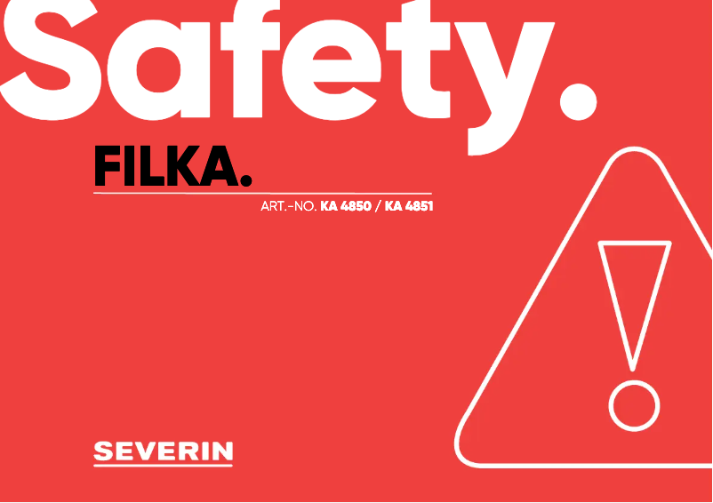 Página 1 del manual Instrucciones de seguridad Severin KA 4851