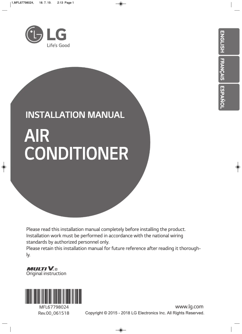 Imagen de la primera página del manual del dispositivo ARUN060GSS4