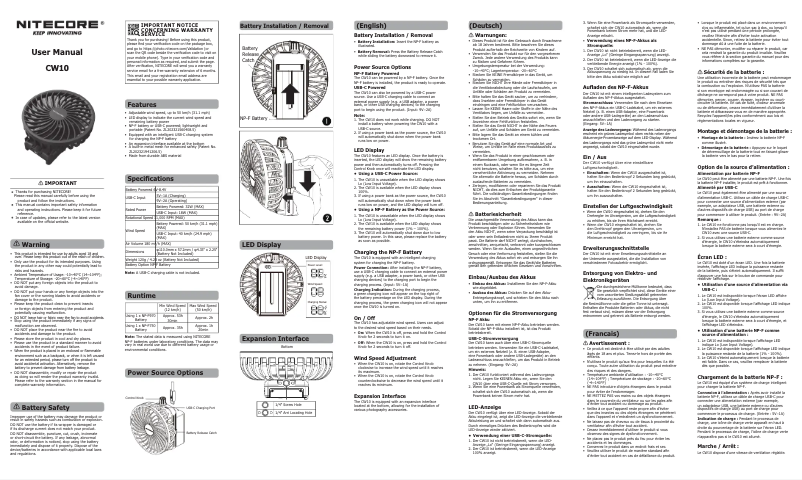 Página nº 1 - Manual de usuario Nitecore CW10