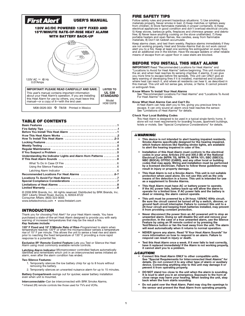 Imagen de la primera página del manual del dispositivo HD6135FB