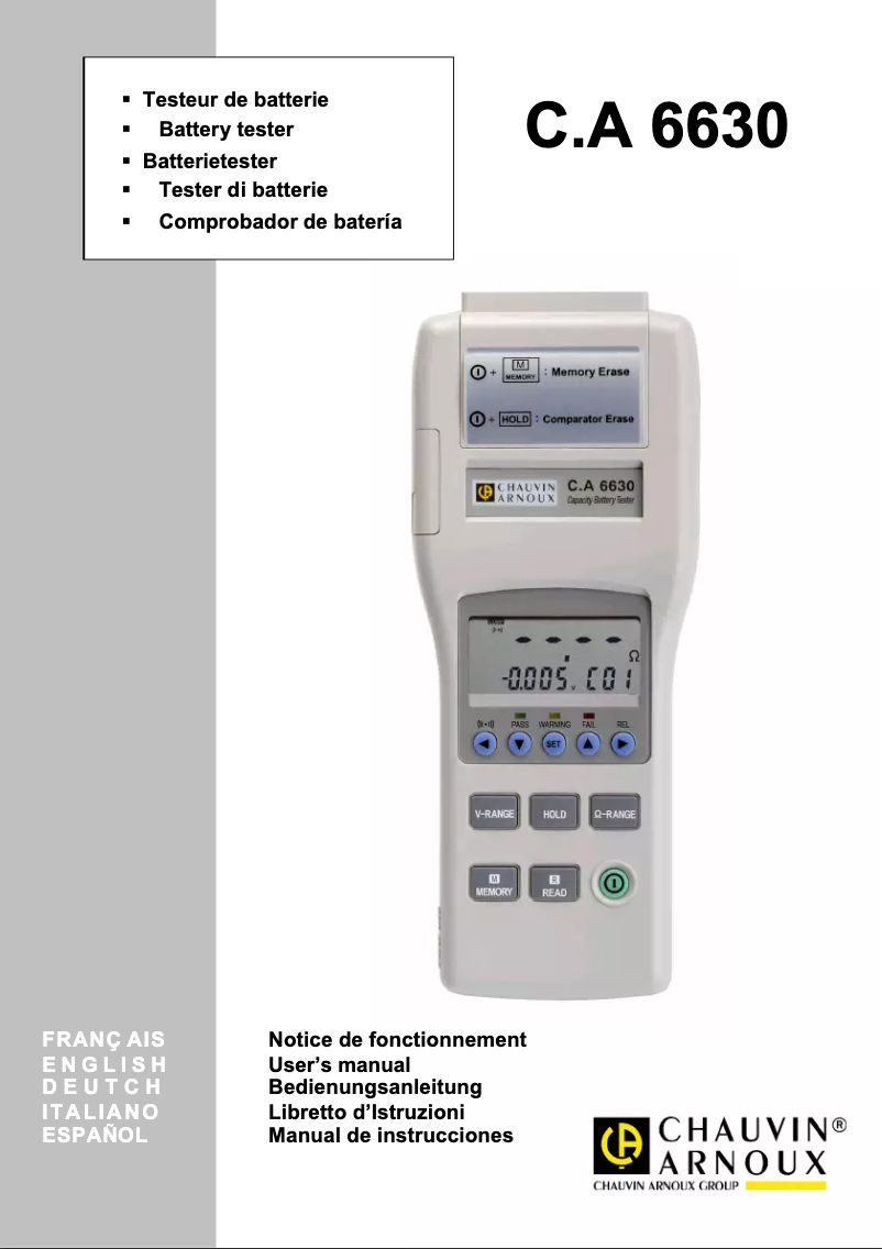 Imagen de la primera página del manual del dispositivo C.A 6630