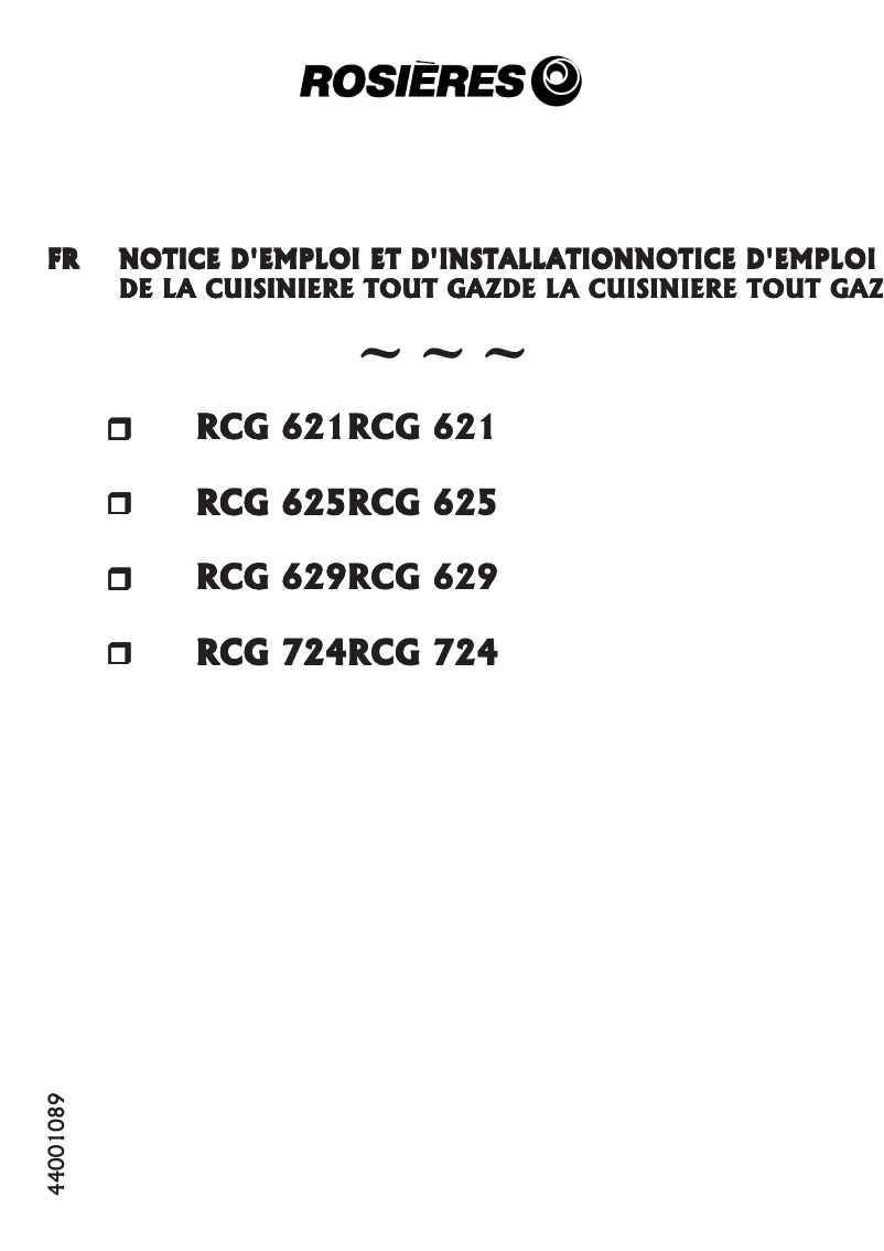 Página 1 del manual Manual de usuario Rosieres RCG 724 RUV