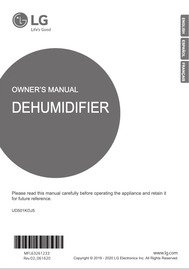 Imagen de la primera página del manual del dispositivo UD501KOJ5