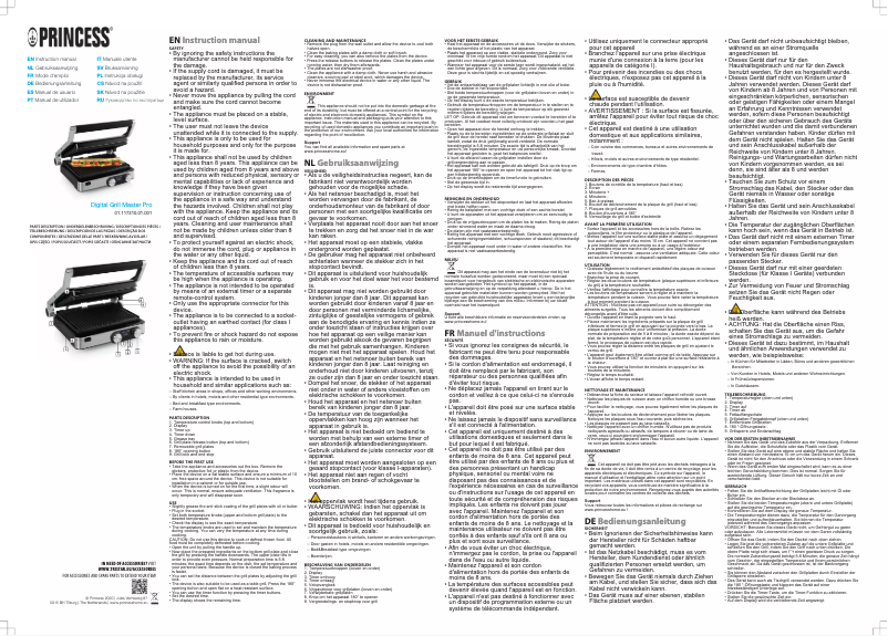 Imagen de la primera página del manual del dispositivo Digital Grill Master Pro