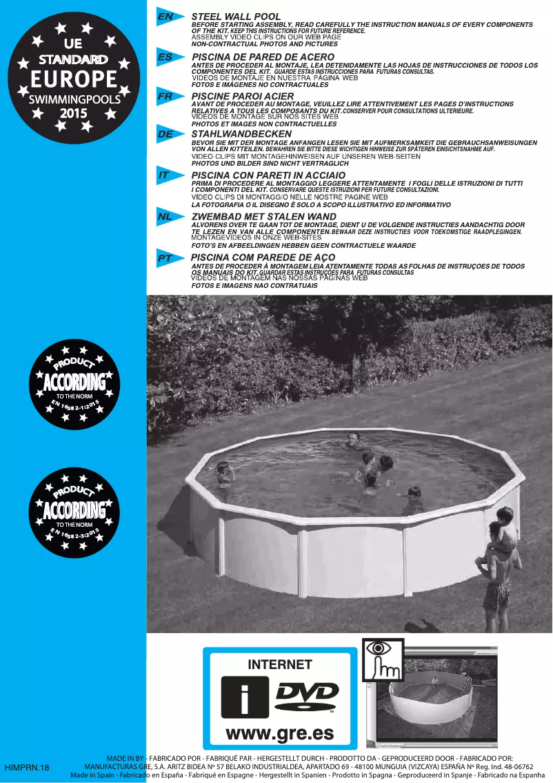 Página nº 1 - Manual de usuario Gre KITPR558GF