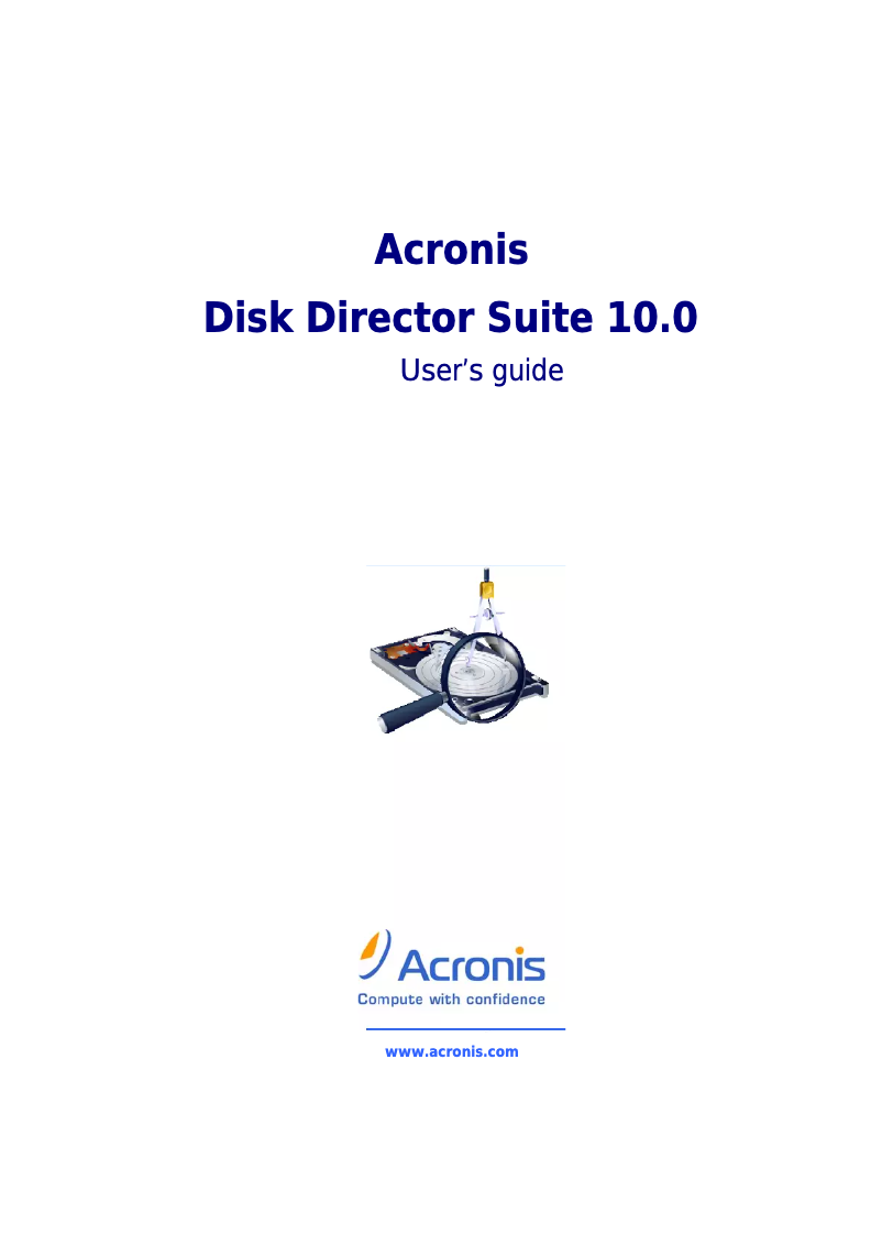 Imagen de la primera página del manual del dispositivo Acronis Disk Director Suite 10