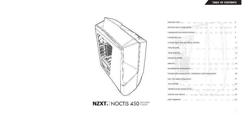 Página 1 del manual Manual de usuario NZXT Noctis 450