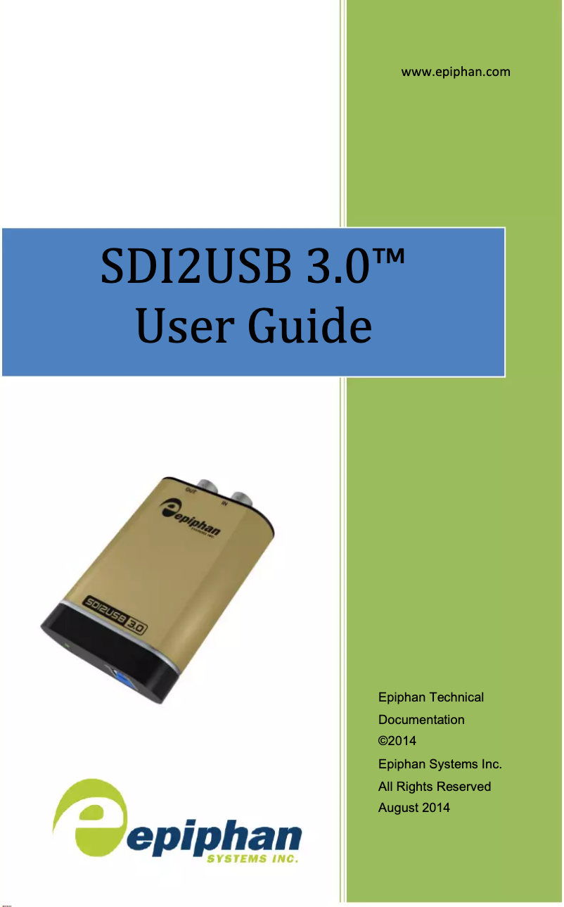 Imagen de la primera página del manual del dispositivo SDI2USB