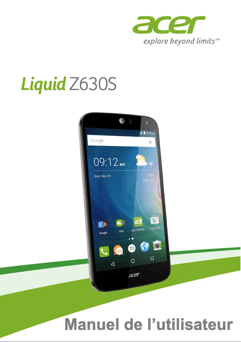 Imagen de la primera página del manual del dispositivo Liquid Z630S Duo