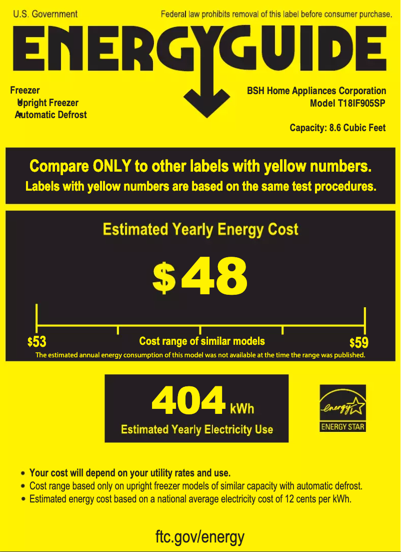 Página 1 del manual Etiqueta energética Thermador T18IF905SP