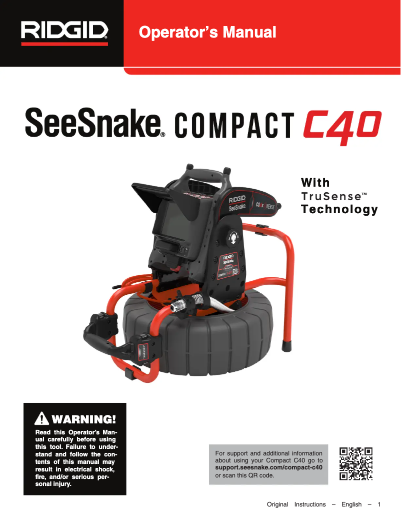 Imagen de la primera página del manual del dispositivo SeeSnake Compact C40 =