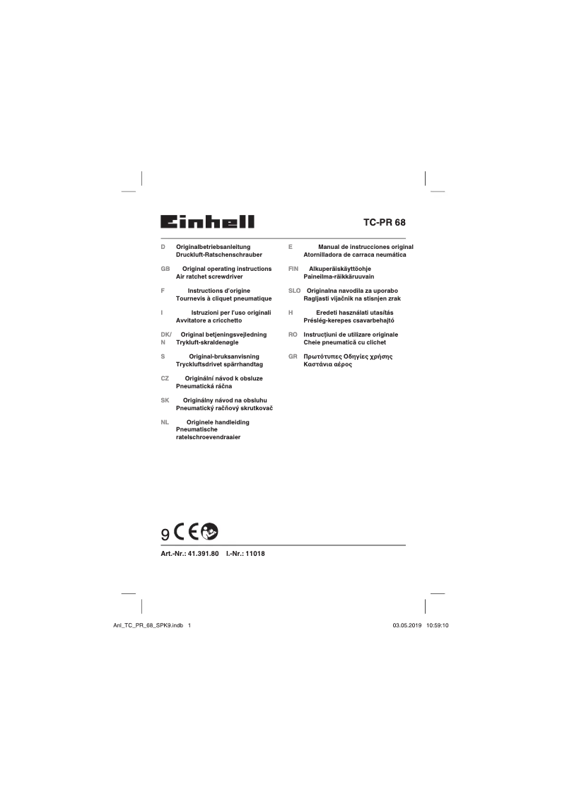 Página 1 del manual Manual de usuario Einhell TC-PR 68