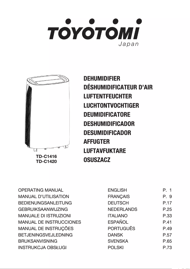 Imagen de la primera página del manual del dispositivo TD-C1416