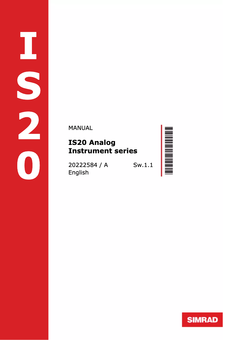 Página 1 del manual Manual de usuario Simrad IS20 Analog
