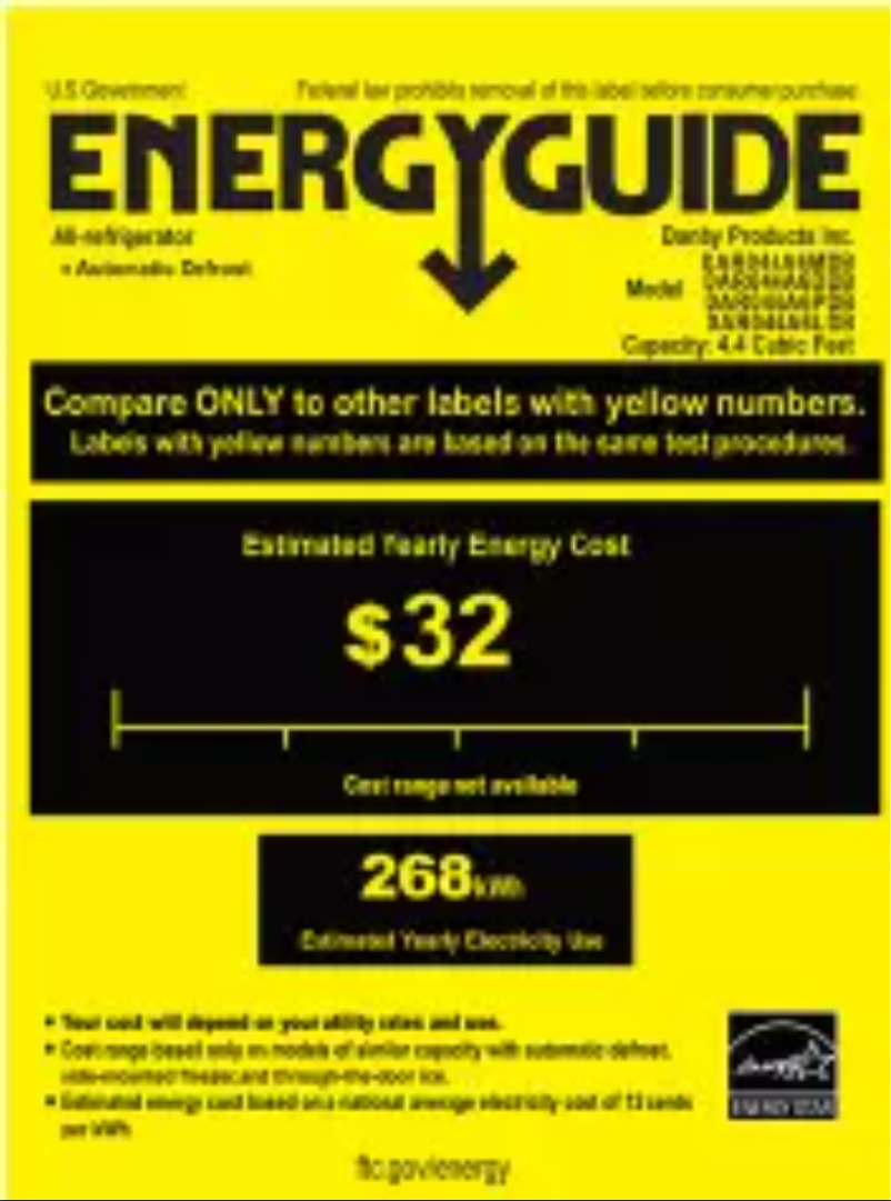 Página nº 1 - Etiqueta energética Danby DAR044A6LDB
