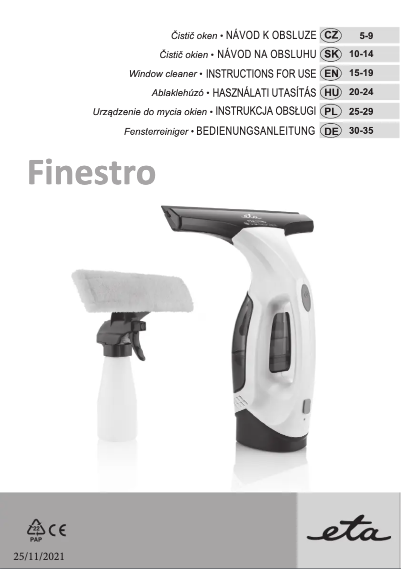 Página 1 del manual Manual de usuario Eta Finestro 3262 90000