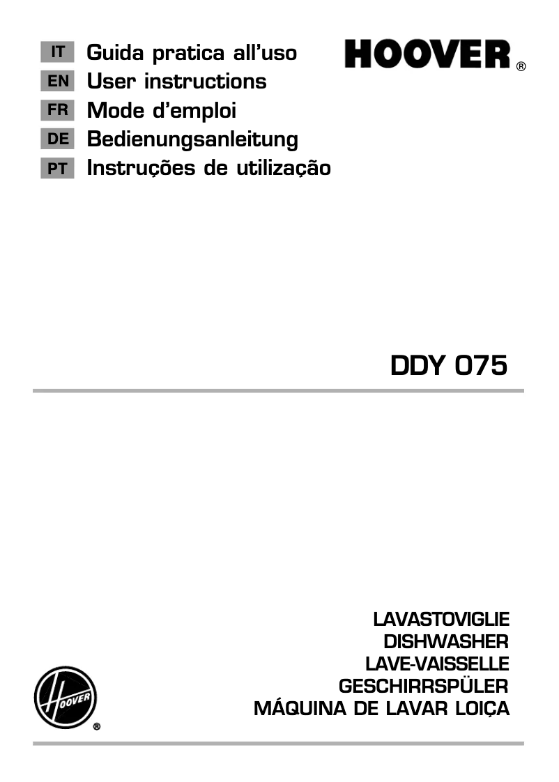 Página 1 del manual Manual de usuario Hoover DDY 075/E