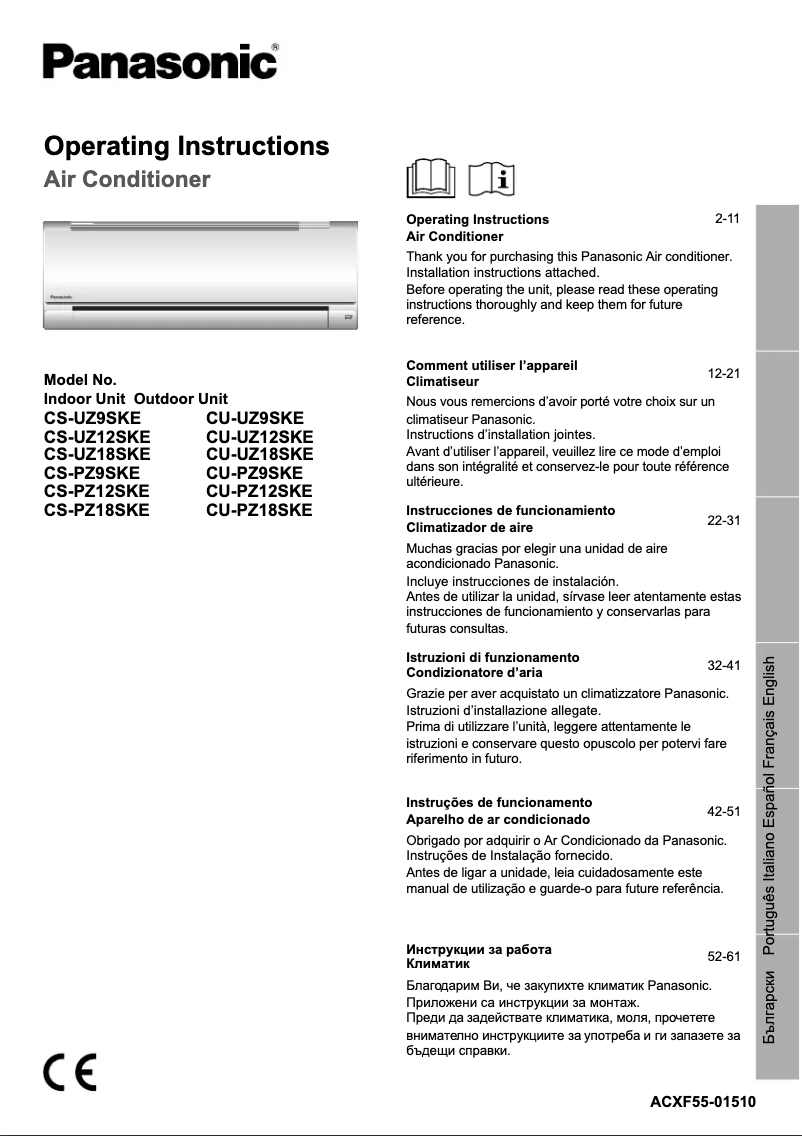 Página 1 del manual Manual de usuario Panasonic CU-PZ9SKE