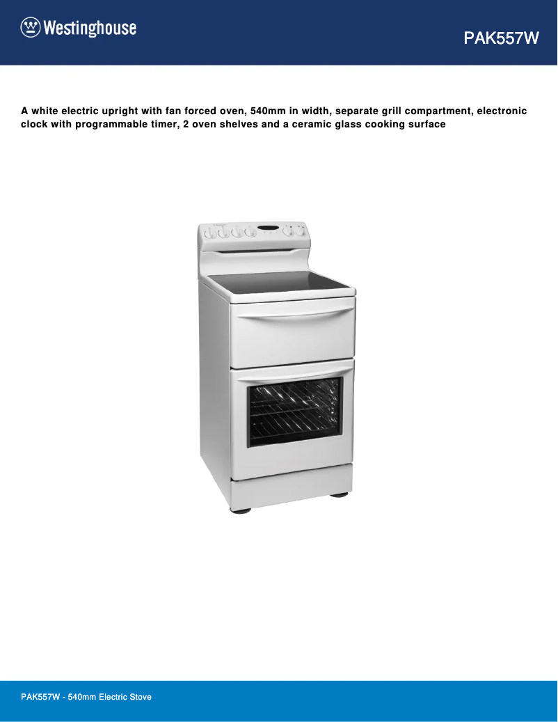 Imagen de la primera página del manual del dispositivo PAK557W