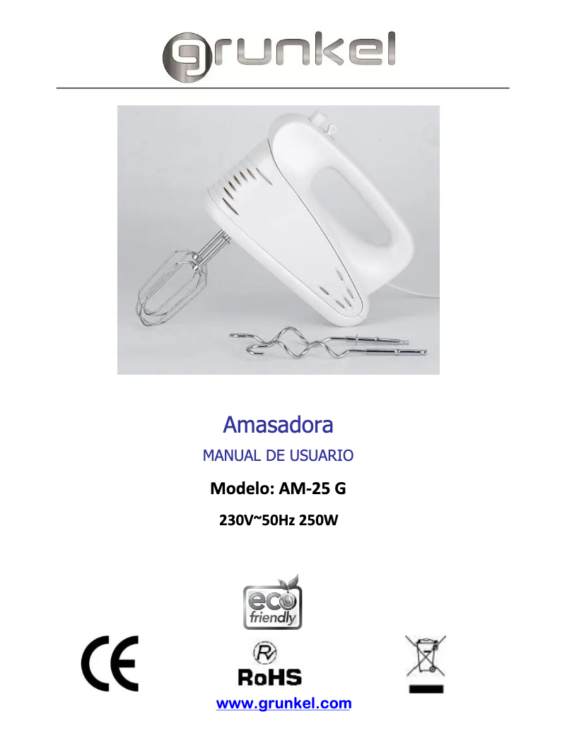 Página nº 1 - Manual de usuario Grunkel AM-25G