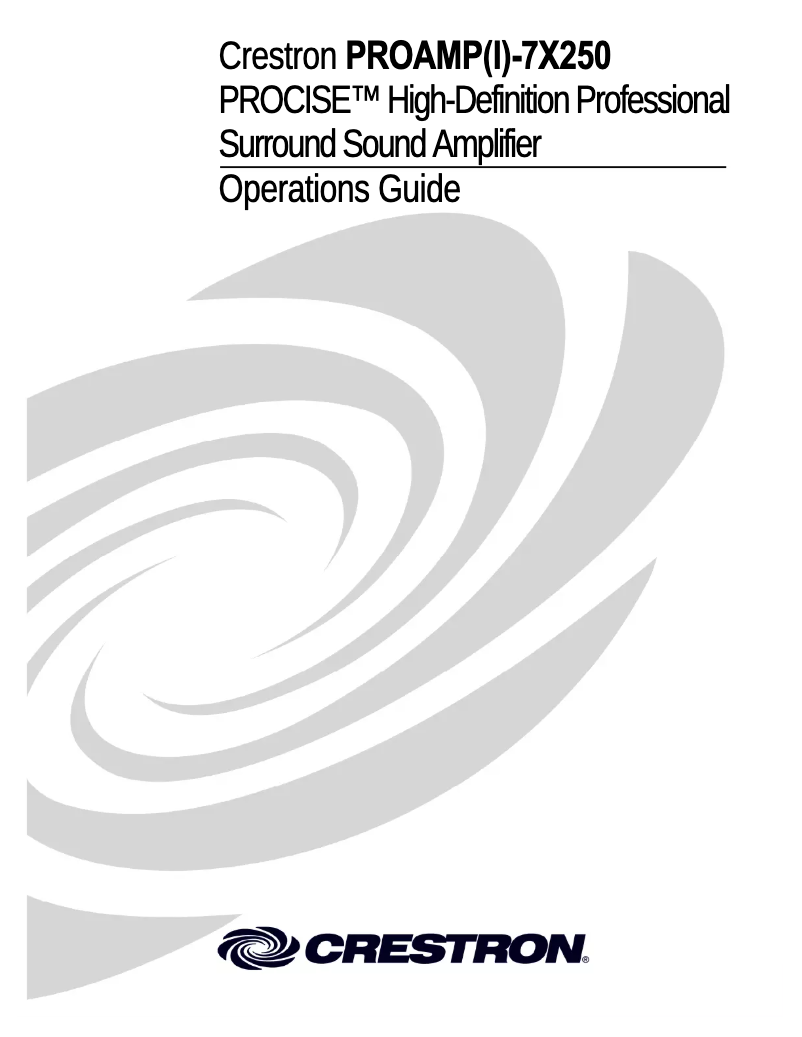 Página nº 1 - Manual de usuario Crestron PROAMP-7X250