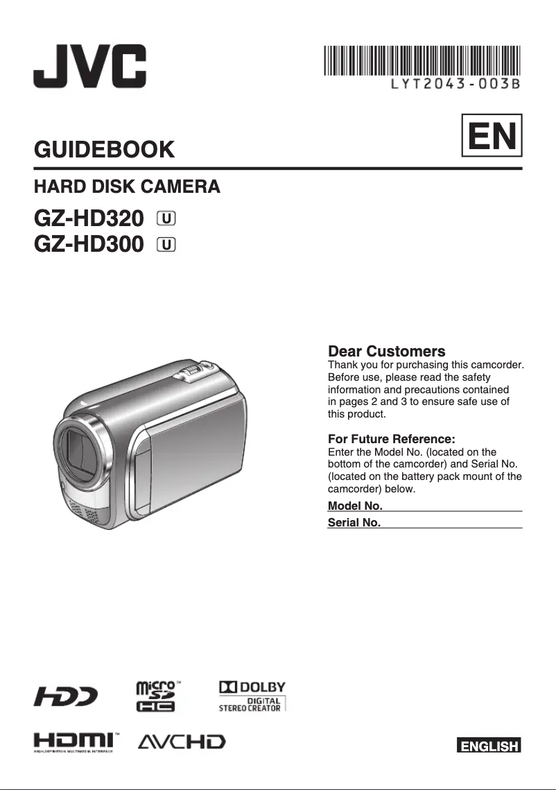 Página 1 del manual Manual de usuario JVC GZ-HD320
