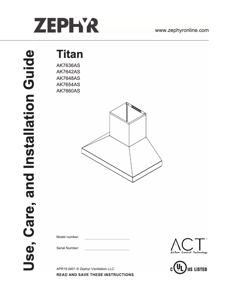 Imagen de la primera página del manual del dispositivo Titan AK7654AS