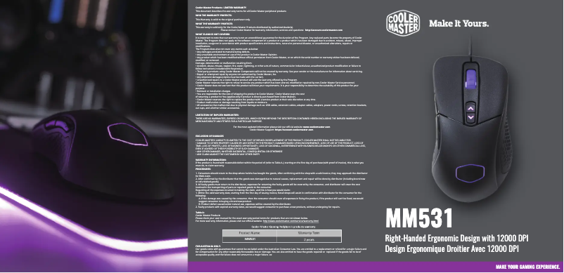 Página 1 del manual Manual de usuario Cooler Master MM531