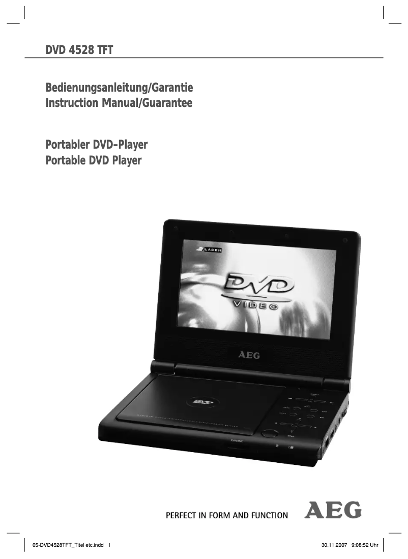 Imagen de la primera página del manual del dispositivo DVD 4528 TFT