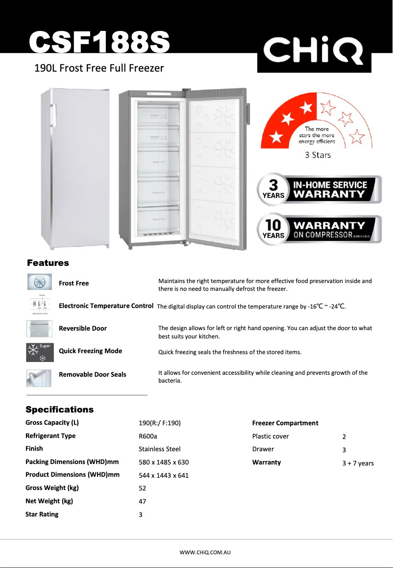Imagen de la primera página del manual del dispositivo CSF188S