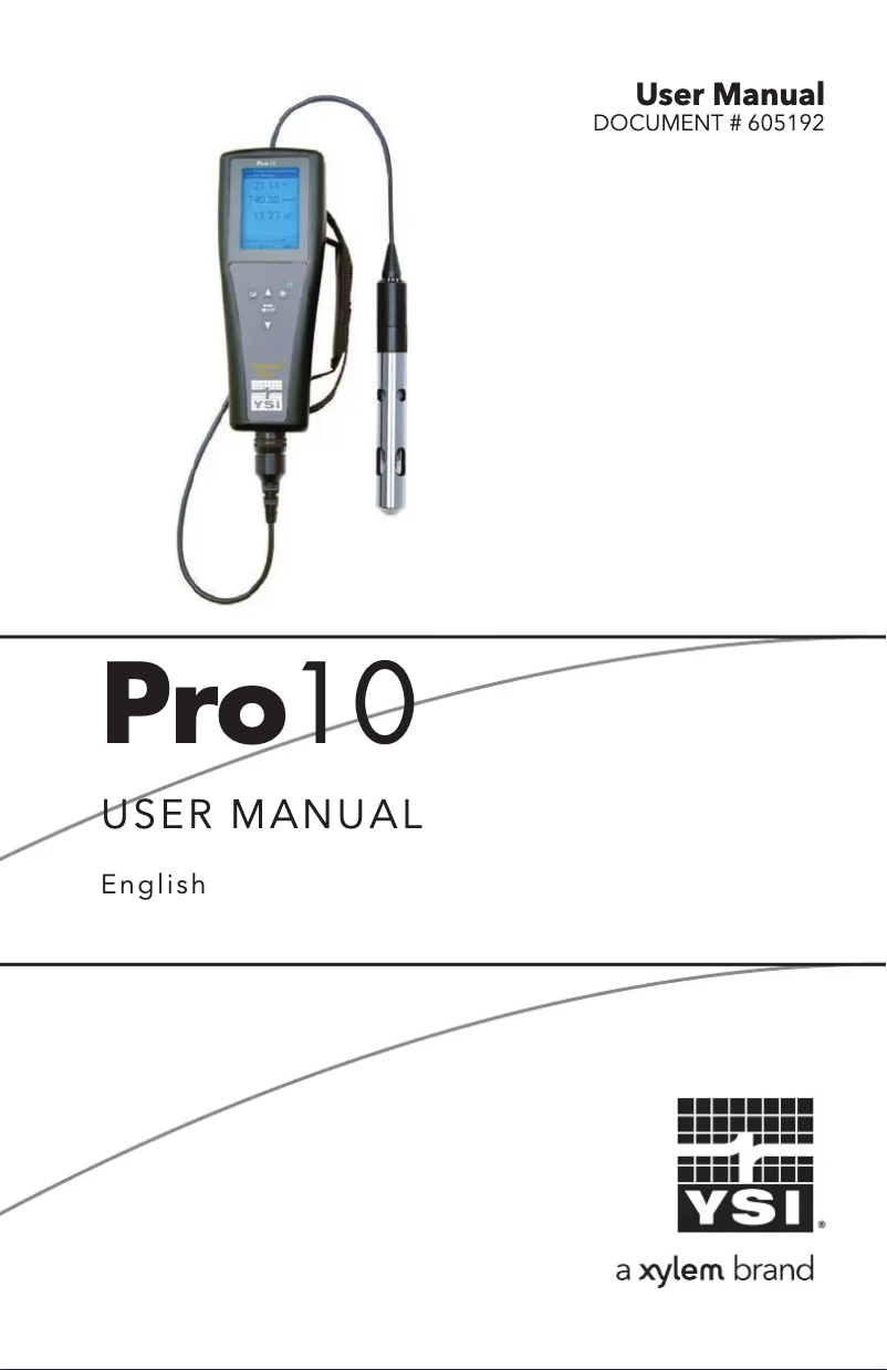 Página 1 del manual Manual de usuario YSI Pro10