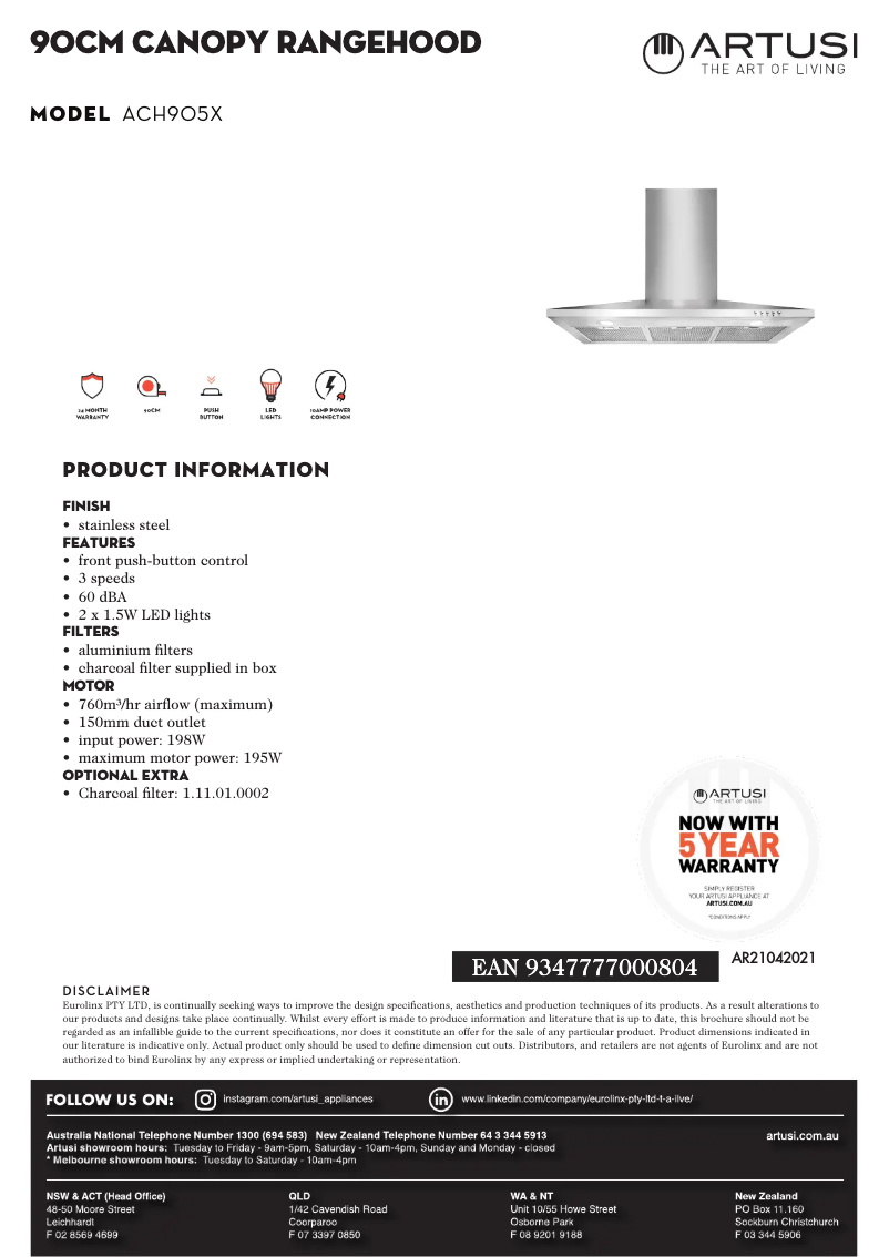 Imagen de la primera página del manual del dispositivo ACH905X